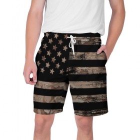 Мужские шорты 3D с принтом American Flag Camo в городе Новоалтайск,  полиэстер 100% | прямой крой, два кармана без застежек по бокам. Мягкая трикотажная резинка на поясе, внутри которой широкие завязки. Длина чуть выше колен | eagle | states | united | usa | армейские | армия | камуфляж | орел | служба | снайпер | соединенных | солдат | сша | форма | штатов