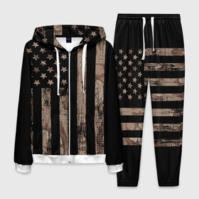 Мужской костюм 3D с принтом American Flag Camo в городе Новоалтайск, 100% полиэстер | Манжеты и пояс оформлены тканевой резинкой, двухслойный капюшон со шнурком для регулировки, карманы спереди | eagle | states | united | usa | армейские | армия | камуфляж | орел | служба | снайпер | соединенных | солдат | сша | форма | штатов