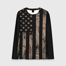 Мужской лонгслив 3D с принтом American Flag Camo в городе Новоалтайск, 100% полиэстер | длинные рукава, круглый вырез горловины, полуприлегающий силуэт | eagle | states | united | usa | армейские | армия | камуфляж | орел | служба | снайпер | соединенных | солдат | сша | форма | штатов