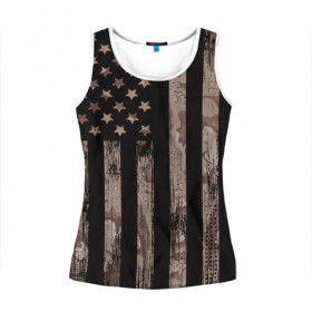 Женская майка 3D с принтом American Flag Camo в городе Новоалтайск, 100% полиэстер | круглая горловина, прямой силуэт, длина до линии бедра | eagle | states | united | usa | армейские | армия | камуфляж | орел | служба | снайпер | соединенных | солдат | сша | форма | штатов