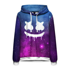 Мужская толстовка 3D с принтом MARSHMELLO MELT SPACE в городе Новоалтайск, 100% полиэстер | двухслойный капюшон со шнурком для регулировки, мягкие манжеты на рукавах и по низу толстовки, спереди карман-кенгуру с мягким внутренним слоем. | america | dj | marshmello | usa | америка | маршмелло