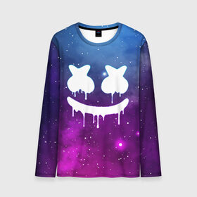 Мужской лонгслив 3D с принтом MARSHMELLO MELT SPACE в городе Новоалтайск, 100% полиэстер | длинные рукава, круглый вырез горловины, полуприлегающий силуэт | america | dj | marshmello | usa | америка | маршмелло