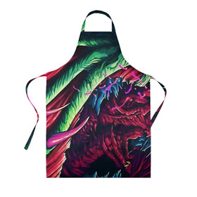 Фартук 3D с принтом HYPER BEAST в городе Новоалтайск, 100% полиэстер | общий размер — 65 х 85 см, ширина нагрудника — 26 см, горловина — 53 см, длина завязок — 54 см, общий обхват в поясе — 173 см. Принт на завязках и на горловине наносится с двух сторон, на основной части фартука — только с внешней стороны | awp | counter strike | cs go | cs go global offensive | hyper beast | skin cs | team cs | команды cs | скины оружия | скоростной зверь | хайпер бист