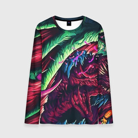 Мужской лонгслив 3D с принтом HYPER BEAST в городе Новоалтайск, 100% полиэстер | длинные рукава, круглый вырез горловины, полуприлегающий силуэт | awp | counter strike | cs go | cs go global offensive | hyper beast | skin cs | team cs | команды cs | скины оружия | скоростной зверь | хайпер бист