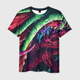 Мужская футболка 3D с принтом HYPER BEAST в городе Новоалтайск, 100% полиэфир | прямой крой, круглый вырез горловины, длина до линии бедер | awp | counter strike | cs go | cs go global offensive | hyper beast | skin cs | team cs | команды cs | скины оружия | скоростной зверь | хайпер бист