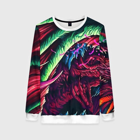 Женский свитшот 3D с принтом HYPER BEAST в городе Новоалтайск, 100% полиэстер с мягким внутренним слоем | круглый вырез горловины, мягкая резинка на манжетах и поясе, свободная посадка по фигуре | awp | counter strike | cs go | cs go global offensive | hyper beast | skin cs | team cs | команды cs | скины оружия | скоростной зверь | хайпер бист