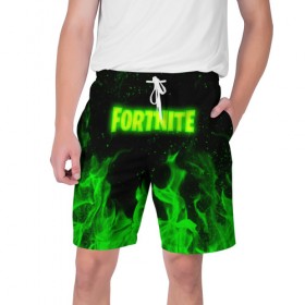 Мужские шорты 3D с принтом FORTNITE FIRE в городе Новоалтайск,  полиэстер 100% | прямой крой, два кармана без застежек по бокам. Мягкая трикотажная резинка на поясе, внутри которой широкие завязки. Длина чуть выше колен | Тематика изображения на принте: fortnite | fortnite x | фортнайт