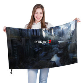 Флаг 3D с принтом DYING LIGHT 2 в городе Новоалтайск, 100% полиэстер | плотность ткани — 95 г/м2, размер — 67 х 109 см. Принт наносится с одной стороны | dying light | dying light 2 | dying light the following | dying light: the following | horror | survivor | зомби | игры | умирающий свет