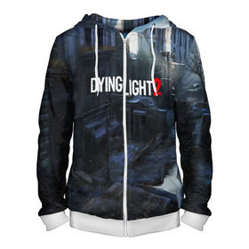 Мужская толстовка 3D на молнии с принтом DYING LIGHT 2 в городе Новоалтайск, 100% полиэстер | длина до линии бедра, манжеты и пояс оформлены мягкой тканевой резинкой, двухслойный капюшон со шнурком для регулировки, спереди молния, по бокам два кармана | dying light | dying light 2 | dying light the following | dying light: the following | horror | survivor | зомби | игры | умирающий свет