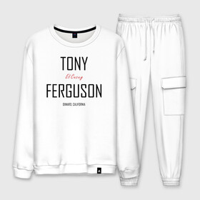 Мужской костюм хлопок с принтом Tony Ferguson в городе Новоалтайск, 100% хлопок | на свитшоте круглая горловина, мягкая резинка по низу. Брюки заужены к низу, на них два вида карманов: два “обычных” по бокам и два объемных, с клапанами, расположенные ниже линии бедра. Брюки с мягкой трикотажной резинкой на поясе и по низу штанин. В поясе для дополнительного комфорта — широкие завязки | cucuy | el cucuy | mma | tony ferguson | ufc | бабайка | бугимен | конор | мма | орел | тони | тони фергюсон | хабиб | эль кукуй | юфс