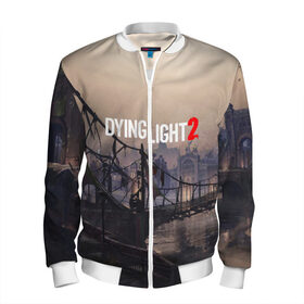 Мужской бомбер 3D с принтом DYING LIGHT 2 в городе Новоалтайск, 100% полиэстер | застегивается на молнию, по бокам два кармана без застежек, по низу бомбера и на воротнике - эластичная резинка | dying light | dying light 2 | dying light the following | dying light: the following | horror | survivor | зомби | игры | умирающий свет