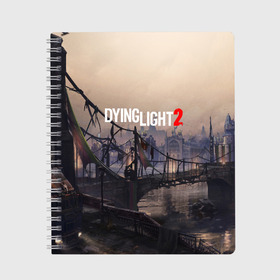 Тетрадь с принтом DYING LIGHT 2 в городе Новоалтайск, 100% бумага | 48 листов, плотность листов — 60 г/м2, плотность картонной обложки — 250 г/м2. Листы скреплены сбоку удобной пружинной спиралью. Уголки страниц и обложки скругленные. Цвет линий — светло-серый
 | dying light | dying light 2 | dying light the following | dying light: the following | horror | survivor | зомби | игры | умирающий свет