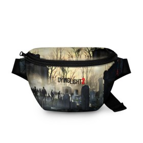 Поясная сумка 3D с принтом DYING LIGHT 2 в городе Новоалтайск, 100% полиэстер | плотная ткань, ремень с регулируемой длиной, внутри несколько карманов для мелочей, основное отделение и карман с обратной стороны сумки застегиваются на молнию | dying light | dying light 2 | dying light the following | dying light: the following | horror | survivor | зомби | игры | умирающий свет