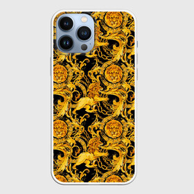 Чехол для iPhone 13 Pro Max с принтом львы в городе Новоалтайск,  |  | Тематика изображения на принте: fashion | luxury | texture | дорогая | дорогой | золото | люкс | паттерн | роскошь | серебро | стиль | стильная | текстура