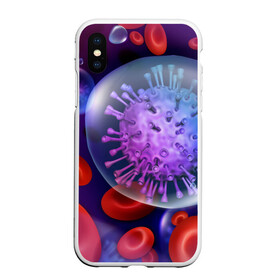 Чехол для iPhone XS Max матовый с принтом Лейкоциты и клетка в городе Новоалтайск, Силикон | Область печати: задняя сторона чехла, без боковых панелей | вены | внутренности | кровь | лейкоциты | медицина | операция | разрез | сердце | строение человека | ужас | ужасы | частицы