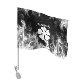 Флаг для автомобиля с принтом ЧЁРНЫЙ КЛЕВЕР | BLACK CLOVER в городе Новоалтайск, 100% полиэстер | Размер: 30*21 см | asta | black bull | black clover | bright | bull | clover | fire | flame | heat | light | wildfire | аста | бык | искры | клевер | огненный | огонь | пламя | пожар | чёрный бык | чёрный клевер