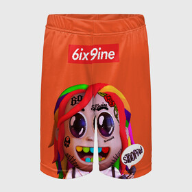 Детские спортивные шорты 3D с принтом 6ix9ine - STOOPID в городе Новоалтайск,  100% полиэстер
 | пояс оформлен широкой мягкой резинкой, ткань тянется
 | 6ix9ine | gangsta | gangsta rap | hip hop | rap | scum gang | stoopid | tekashi | trap | гэнгста | гэнгста рэп | рэп | текаши | трэп | хип хоп