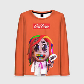 Женский лонгслив 3D с принтом 6ix9ine - STOOPID в городе Новоалтайск, 100% полиэстер | длинные рукава, круглый вырез горловины, полуприлегающий силуэт | 6ix9ine | gangsta | gangsta rap | hip hop | rap | scum gang | stoopid | tekashi | trap | гэнгста | гэнгста рэп | рэп | текаши | трэп | хип хоп
