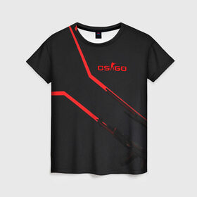Женская футболка 3D с принтом cs go:red line в городе Новоалтайск, 100% полиэфир ( синтетическое хлопкоподобное полотно) | прямой крой, круглый вырез горловины, длина до линии бедер | awp | counter strike | cs go | cs go global offensive | hyper beast | skin cs | team cs | команды cs | скины оружия | скоростной зверь | хайпер бист