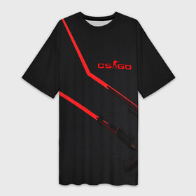 Платье-футболка 3D с принтом cs go:red line в городе Новоалтайск,  |  | awp | counter strike | cs go | cs go global offensive | hyper beast | skin cs | team cs | команды cs | скины оружия | скоростной зверь | хайпер бист