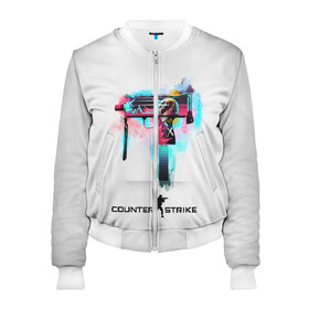 Женский бомбер 3D с принтом CS GO в городе Новоалтайск, 100% полиэстер | застегивается на молнию, по бокам два кармана без застежек, мягкие манжеты, по низу бомбера и на воротнике — эластичная резинка | awp | counter strike | cs go | cs go global offensive | hyper beast | skin cs | team cs | команды cs | скины оружия | скоростной зверь | хайпер бист