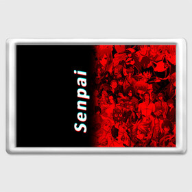 Магнит 45*70 с принтом Senpai Glitch в городе Новоалтайск, Пластик | Размер: 78*52 мм; Размер печати: 70*45 | senpai | senpai anime | senpai girl | senpai аниме | senpai майка | senpai скачать | senpai текст | senpai толстовка | senpai футболка