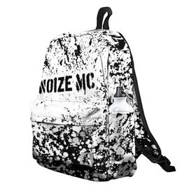 Рюкзак 3D с принтом NOIZE MC в городе Новоалтайск, 100% полиэстер | лямки с регулируемой длиной, сверху петелька, чтобы рюкзак можно было повесить на вешалку. Основное отделение закрывается на молнию, как и внешний карман. Внутри два дополнительных кармана, один из которых закрывается на молнию. По бокам два дополнительных кармашка | noize mc | rap | все как у людей | гой еси | нойз мс | рэп | чайлдфри.