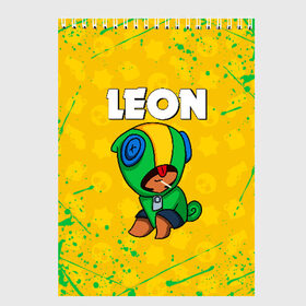 Скетчбук с принтом BRAWL STARS LEON в городе Новоалтайск, 100% бумага
 | 48 листов, плотность листов — 100 г/м2, плотность картонной обложки — 250 г/м2. Листы скреплены сверху удобной пружинной спиралью | brawl stars | bull | colt | leon | stars | берли | бо | брок | ворон | джесси | динамайк | дэррил | кольт | леон | мортис | нита | пайпер | пенни | поко | пэм | рикошет | спайк | тара | фрэнк | шелли | эль примо