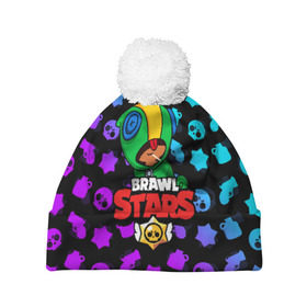 Шапка 3D c помпоном с принтом BRAWL STARS LEON в городе Новоалтайск, 100% полиэстер | универсальный размер, печать по всей поверхности изделия | brawl stars | bull | colt | leon | stars | берли | бо | брок | ворон | джесси | динамайк | дэррил | кольт | леон | мортис | нита | пайпер | пенни | поко | пэм | рикошет | спайк | тара | фрэнк | шелли | эль примо