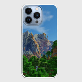 Чехол для iPhone 13 Pro с принтом Minecraft в городе Новоалтайск,  |  | minecraft | гора | горы | дерево | деревья | игра | куб | кубик | кубики | кубические | кубический | кубы | майнкрафт