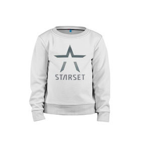 Детский свитшот хлопок с принтом Starset в городе Новоалтайск, 100% хлопок | круглый вырез горловины, эластичные манжеты, пояс и воротник | logo | rock | starset | лого | рок | старсет