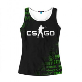 Женская майка 3D с принтом CS GO в городе Новоалтайск, 100% полиэстер | круглая горловина, прямой силуэт, длина до линии бедра | borderlands | call of duty | counter strike | cs go | dark souls | devil may cry | dmc | dota | dota2 | face | fallout | far cry | stalker | tes | the elder scrolls | the last of us | the witcher | warframe | watch dogs | ведьмак | дота | до
