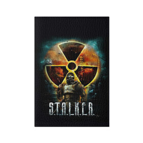 Обложка для паспорта матовая кожа с принтом S.T.A.L.K.E.R. в городе Новоалтайск, натуральная матовая кожа | размер 19,3 х 13,7 см; прозрачные пластиковые крепления | 2 | call of chernobyl | s.t.a.l.k.e.r. | shadow of chernobyl | stalker | зов припяти | зона | летс плей | моды | сталкер | стрим | тень чернобыля | чистое небо