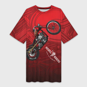 Платье-футболка 3D с принтом Vintage chopper motorcycle в городе Новоалтайск,  |  | bike | crash | drift | extreme | jawa | motor cycle | motorbike | motorcycle | race | racing | rally | turbo | автомобил | быстрый | классика | мотоцикл | скремблер | экстрим