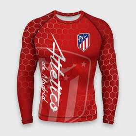 Мужской рашгард 3D с принтом Атлетико Мадрид в городе Новоалтайск,  |  | atletico | club atletico de madrid | атлетико | атлетико мадрид | мадридский атлетико | форма | футбол | футболист | футбольный клуб