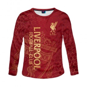 Женский лонгслив 3D с принтом Ливерпуль в городе Новоалтайск, 100% полиэстер | длинные рукава, круглый вырез горловины, полуприлегающий силуэт | liverpool | liverpool fc | ynwa | you never walk alone | ливерпуль | фан ливерпуля | фанатская | футбол | футболист | футбольный клуб | энфильд