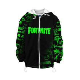 Детская куртка 3D с принтом FORTNITE 10 СЕЗОН в городе Новоалтайск, 100% полиэстер | застежка — молния, подол и капюшон оформлены резинкой с фиксаторами, по бокам — два кармана без застежек, один потайной карман на груди, плотность верхнего слоя — 90 г/м2; плотность флисового подклада — 260 г/м2 | fortnite | fortnite x | фортнайт