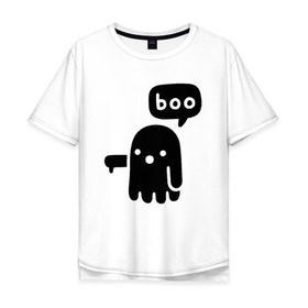 Мужская футболка хлопок Oversize с принтом Boo в городе Новоалтайск, 100% хлопок | свободный крой, круглый ворот, “спинка” длиннее передней части | 19 | 2019 | boo | ghost | halloween | бу | ведьма | зло | картинка | нечисть | приведение | призрак | прикольная | тыква | тьма | ужас | хелловин | хеллоувин | хэллоуин
