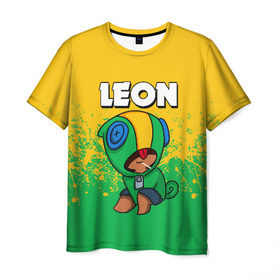 Мужская футболка 3D с принтом Brawl Stars Leon в городе Новоалтайск, 100% полиэфир | прямой крой, круглый вырез горловины, длина до линии бедер | brawl stars | аккаунты brawl stars | взлом brawl stars | леон brawl stars | сервера brawl stars | скачать brawl stars | скачать бесплатно brawl stars