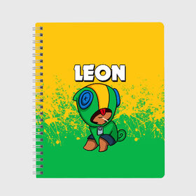 Тетрадь с принтом Brawl Stars Leon в городе Новоалтайск, 100% бумага | 48 листов, плотность листов — 60 г/м2, плотность картонной обложки — 250 г/м2. Листы скреплены сбоку удобной пружинной спиралью. Уголки страниц и обложки скругленные. Цвет линий — светло-серый
 | brawl stars | аккаунты brawl stars | взлом brawl stars | леон brawl stars | сервера brawl stars | скачать brawl stars | скачать бесплатно brawl stars