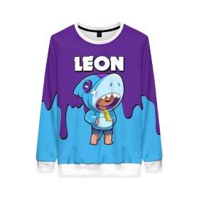 Женский свитшот 3D с принтом Brawl Stars Leon Shark в городе Новоалтайск, 100% полиэстер с мягким внутренним слоем | круглый вырез горловины, мягкая резинка на манжетах и поясе, свободная посадка по фигуре | brawl stars | аккаунты brawl stars | взлом brawl stars | леон brawl stars | сервера brawl stars | скачать brawl stars | скачать бесплатно brawl stars
