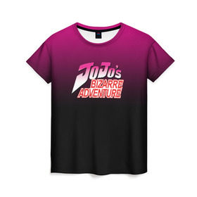 Женская футболка 3D с принтом JOJO`S BIZARRE ADVENTURE в городе Новоалтайск, 100% полиэфир ( синтетическое хлопкоподобное полотно) | прямой крой, круглый вырез горловины, длина до линии бедер | adventure | jojo | jojo s bizarre | jojo’s bizarre adventure | аниме | манга | невероятные приключения джоджо
