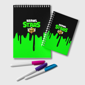 Блокнот с принтом BRAWL STARS в городе Новоалтайск, 100% бумага | 48 листов, плотность листов — 60 г/м2, плотность картонной обложки — 250 г/м2. Листы скреплены удобной пружинной спиралью. Цвет линий — светло-серый
 | Тематика изображения на принте: brawl stars | bull | colt | leon | stars | берли | бо | брок | ворон | джесси | динамайк | дэррил | кольт | леон | мортис | нита | пайпер | пенни | поко | пэм | рикошет | спайк | тара | фрэнк | шелли | эль примо