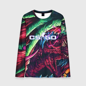 Мужской лонгслив 3D с принтом CS:GO-HYPER BEAST в городе Новоалтайск, 100% полиэстер | длинные рукава, круглый вырез горловины, полуприлегающий силуэт | Тематика изображения на принте: awp | counter strike | cs go | cs go global offensive | hyper beast | skin cs | team cs | команды cs | скины оружия | скоростной зверь | хайпер бист