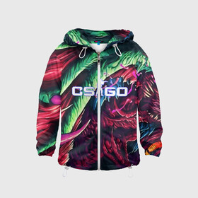 Детская ветровка 3D с принтом CS:GO-HYPER BEAST в городе Новоалтайск, 100% полиэстер | подол и капюшон оформлены резинкой с фиксаторами, по бокам два кармана без застежек, один потайной карман на груди | Тематика изображения на принте: awp | counter strike | cs go | cs go global offensive | hyper beast | skin cs | team cs | команды cs | скины оружия | скоростной зверь | хайпер бист