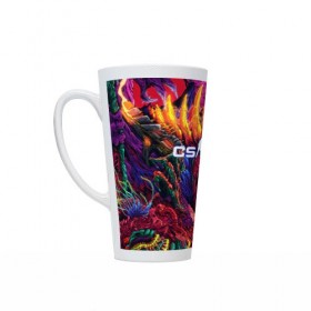 Кружка Латте с принтом CS GO:HyperBeast в городе Новоалтайск, Белая керамика | Объем 480 мл; Высота 150 мм; Диаметр 90 мм | Тематика изображения на принте: awp | counter strike | cs go | cs go global offensive | hyper beast | skin cs | team cs | команды cs | скины оружия | скоростной зверь | хайпер бист
