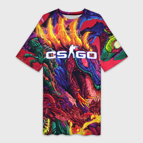 Платье-футболка 3D с принтом CS GO:HyperBeast в городе Новоалтайск,  |  | awp | counter strike | cs go | cs go global offensive | hyper beast | skin cs | team cs | команды cs | скины оружия | скоростной зверь | хайпер бист