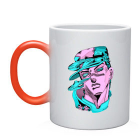 Кружка хамелеон с принтом Jojos Bizarre Adventure в городе Новоалтайск, керамика | меняет цвет при нагревании, емкость 330 мл | anime | jojo | senpai | tian | аниме | анимэ | джоджо | ониме | онимэ | сенпай | тян