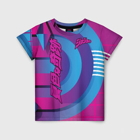 Детская футболка 3D с принтом JoJo Bizarre Adventure в городе Новоалтайск, 100% гипоаллергенный полиэфир | прямой крой, круглый вырез горловины, длина до линии бедер, чуть спущенное плечо, ткань немного тянется | Тематика изображения на принте: aureo | battle tendency | blood | crusaders | dio | giorno | giovanna | golden | jjba | jojo memes | jojos | jotaro | manga | phantom | stardust | vento aureo | wind | джо джо | манга