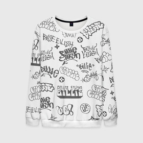 Мужской свитшот 3D с принтом Billie Eilish Graffiti Gray в городе Новоалтайск, 100% полиэстер с мягким внутренним слоем | круглый вырез горловины, мягкая резинка на манжетах и поясе, свободная посадка по фигуре | billie | eilish | graffiti | grunge | айлиш | беляш | беляшик | билли | биляш | граффити | татуировки